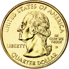Münze, Vereinigte Staaten, Quarter, 2008, U.S. Mint, VZ+, Gold plated