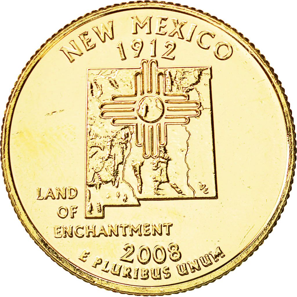 Moneta, Stati Uniti, Quarter, 2008, U.S. Mint, SPL, Gold plated