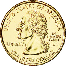 Münze, Vereinigte Staaten, Quarter, 2008, U.S. Mint, VZ+, Gold plated