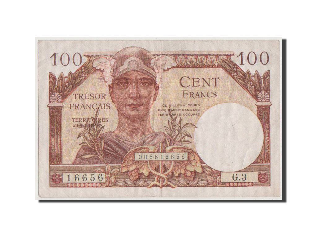 France, 100 Francs, 1947 French Treasury, 1947, KM #M9, EF(40-45), G.3, Fayette.