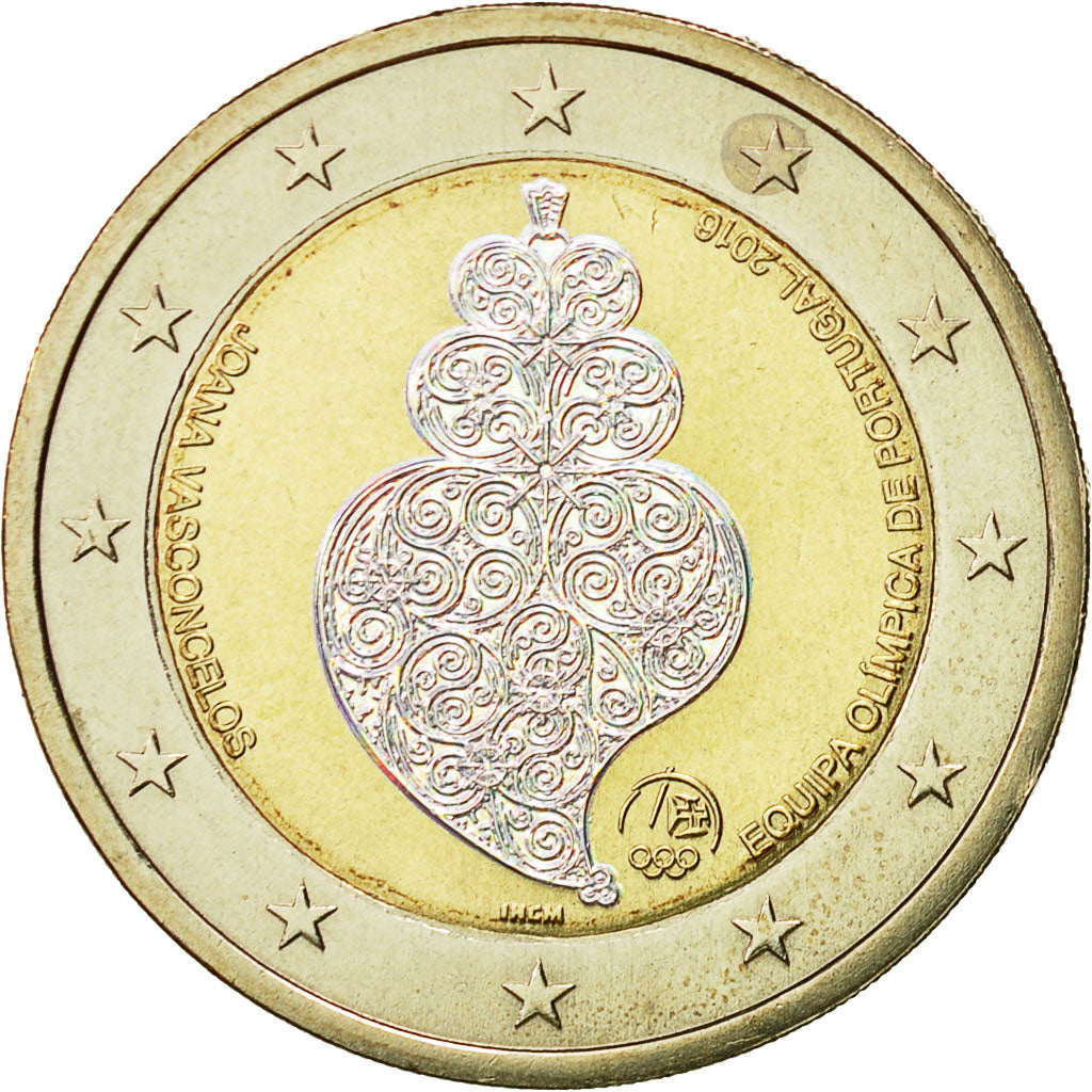 Portugal, 2 Euro, Olympic Games, 2016, UNZ, Bi-Metallic