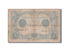 France, 5 Francs, 5 F 1912-1917 ''Bleu'', 1912, KM #70, VG(8-10), N.1287,...
