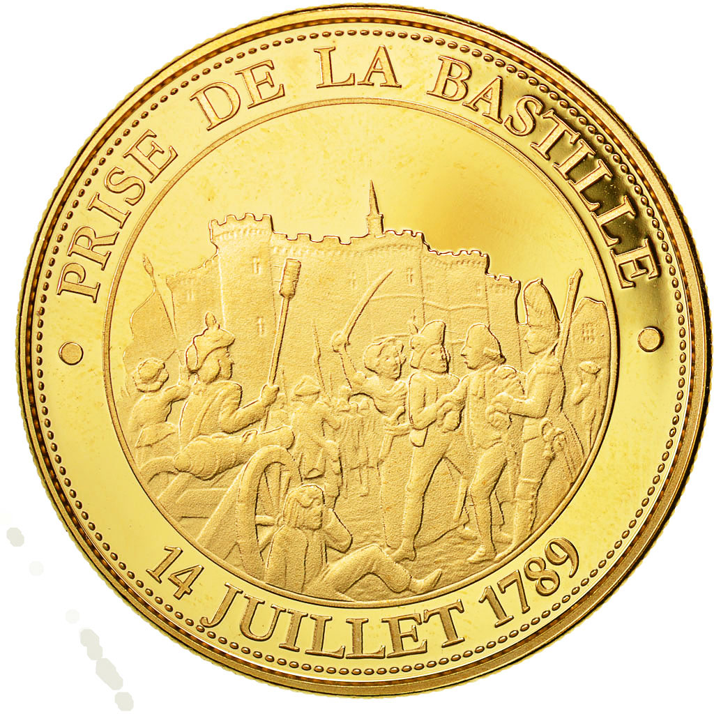 Frankreich, Medal, Prise de la Bastille, UNZ, Gold plated