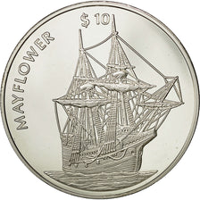 Moneda, Liberia, 10 Dollars, 1999, SC, Plata, KM:468
