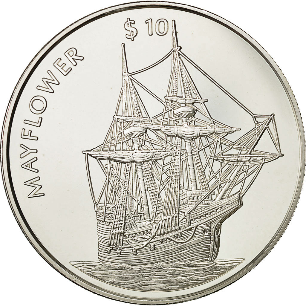 Munten, Liberia, 10 Dollars, 1999, UNC-, Zilver, KM:468
