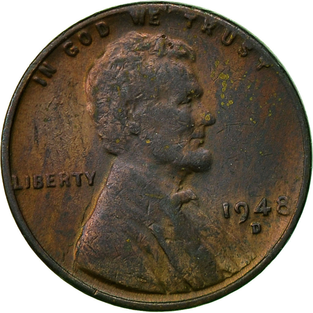 Coin, United States, Lincoln Cent, Cent, 1948, U.S. Mint, Denver, EF(40-45)