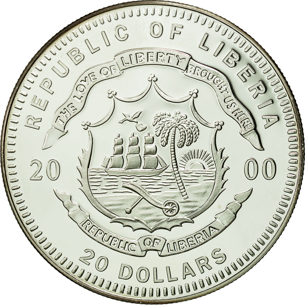 Münze, Liberia, 20 Dollars, 2000, STGL, Silber
