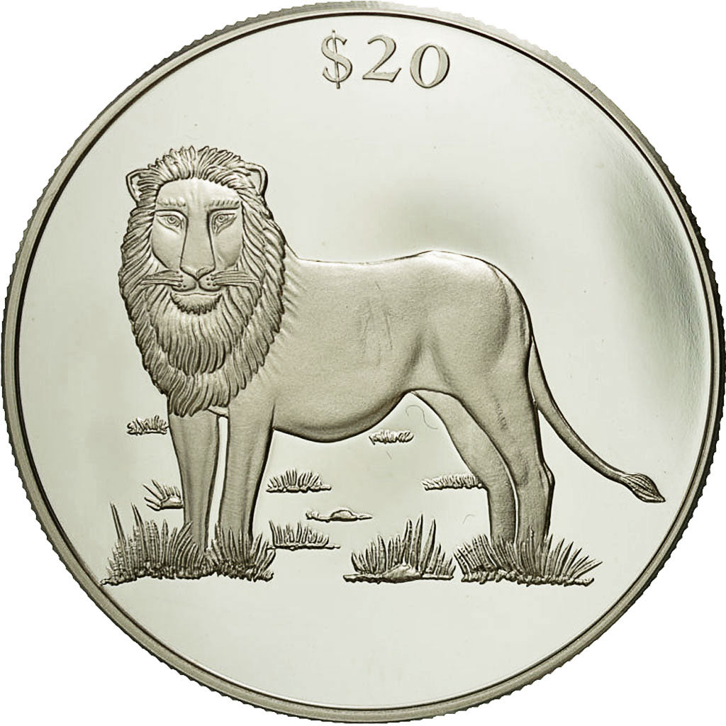 Munten, Liberia, 20 Dollars, 2000, FDC, Zilver