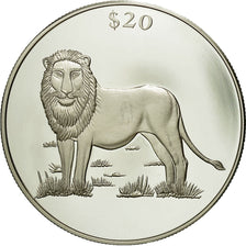 Munten, Liberia, 20 Dollars, 2000, FDC, Zilver