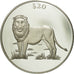 Munten, Liberia, 20 Dollars, 2000, FDC, Zilver