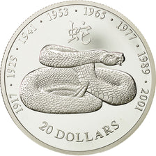 Moneda, Liberia, 20 Dollars, 2001, FDC, Plata