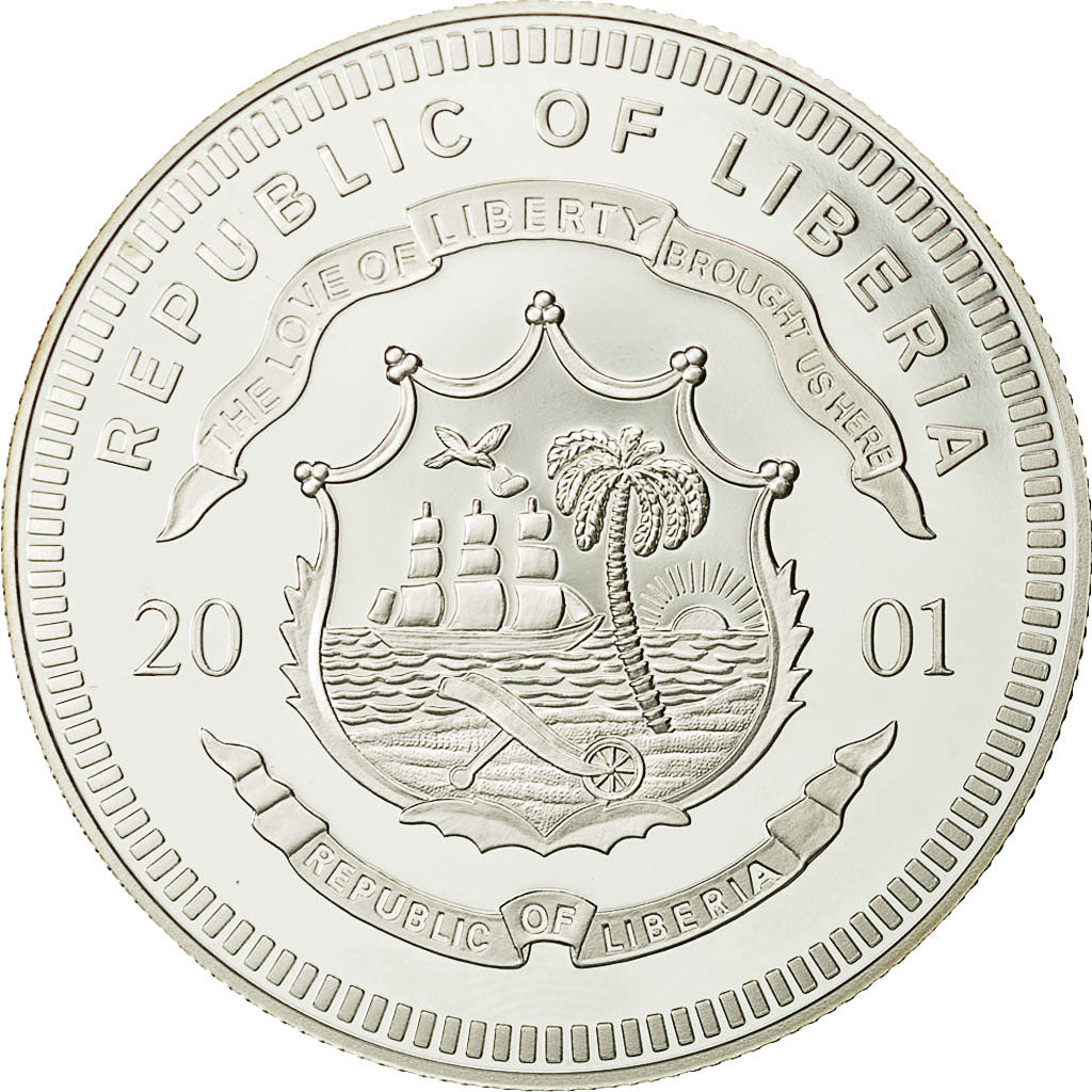 Münze, Liberia, 20 Dollars, 2001, STGL, Silber