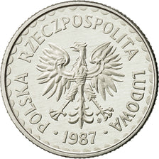 Coin, Poland, Zloty, 1987, Warsaw, MS(65-70), Aluminum, KM:49.2