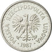 Coin, Poland, Zloty, 1987, Warsaw, MS(65-70), Aluminum, KM:49.2