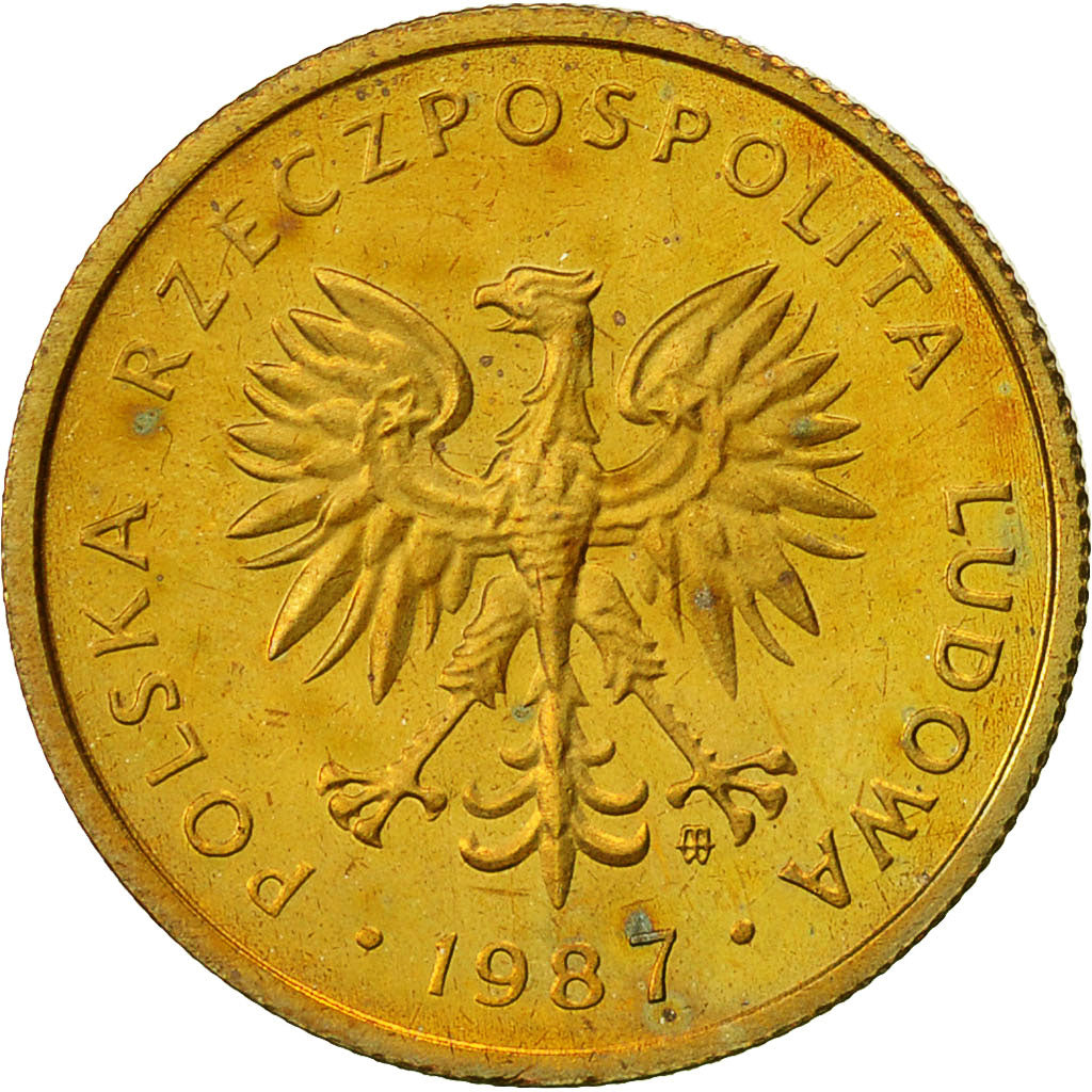 Moneta, Polska, 2 Zlote, 1987, Warsaw, MS(60-62), Mosiądz, KM:80.2