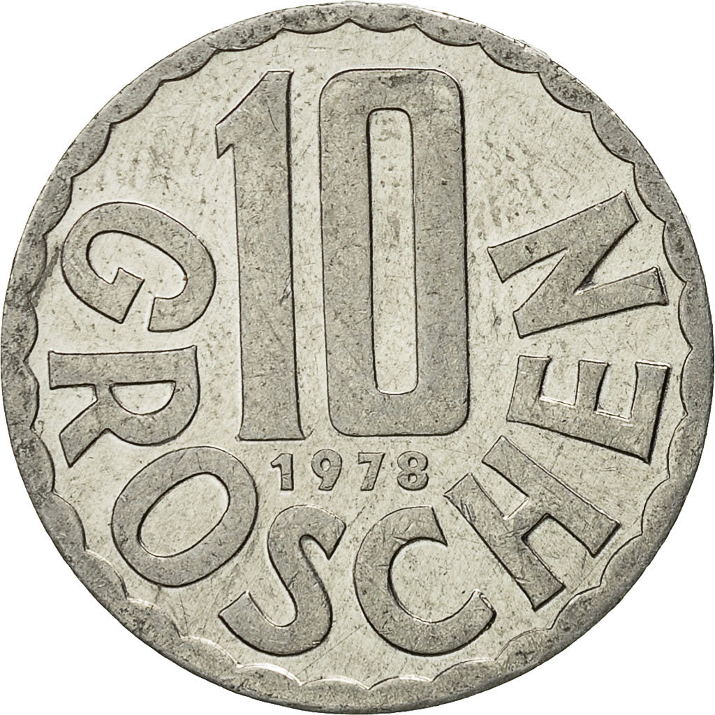 Austria, 10 Groschen, 1978, Vienna, BB, Alluminio, KM:2878