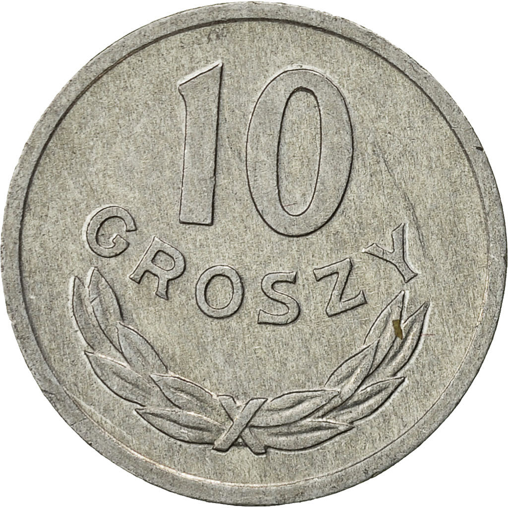 Polonia, 10 Groszy, 1975, Warsaw, BB, Alluminio, KM:AA47