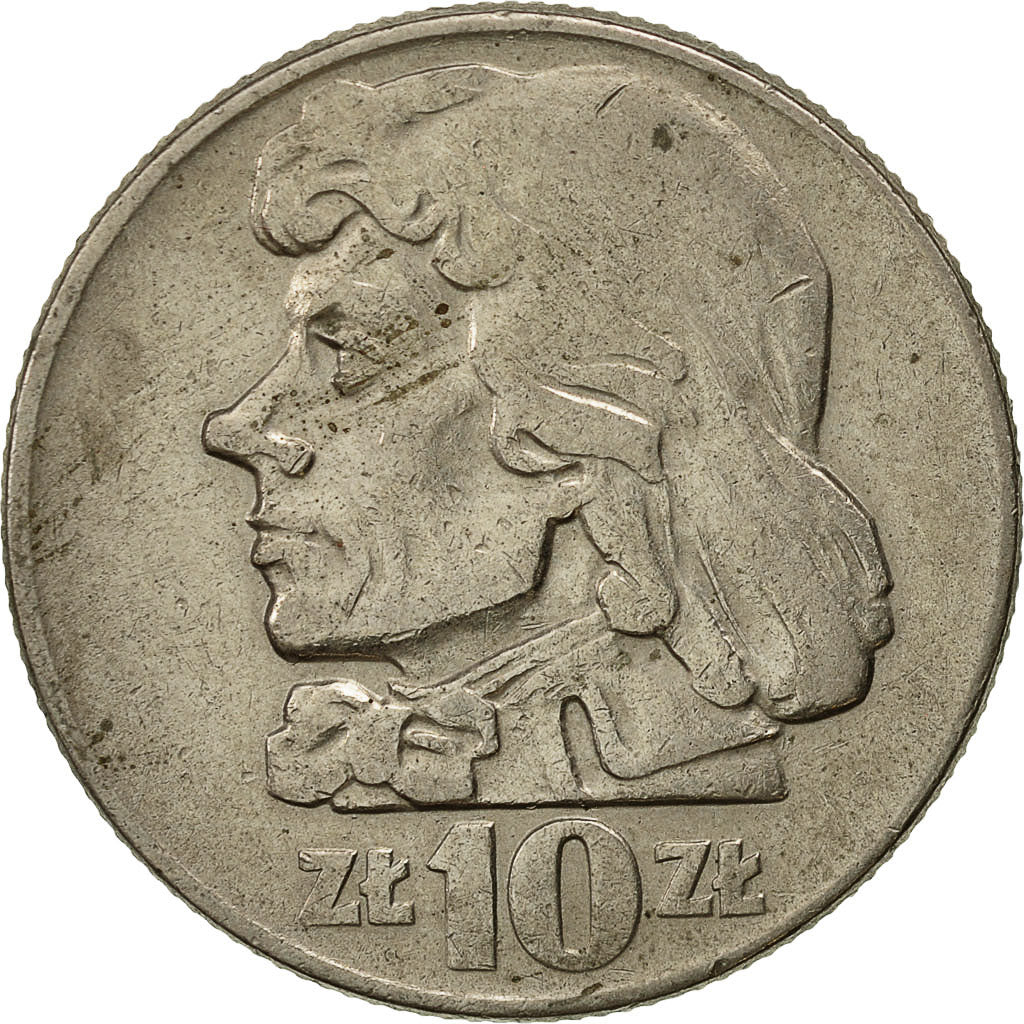 Poland, 10 Zlotych, 1960, Warsaw, AU(50-53), Copper-nickel, KM:50