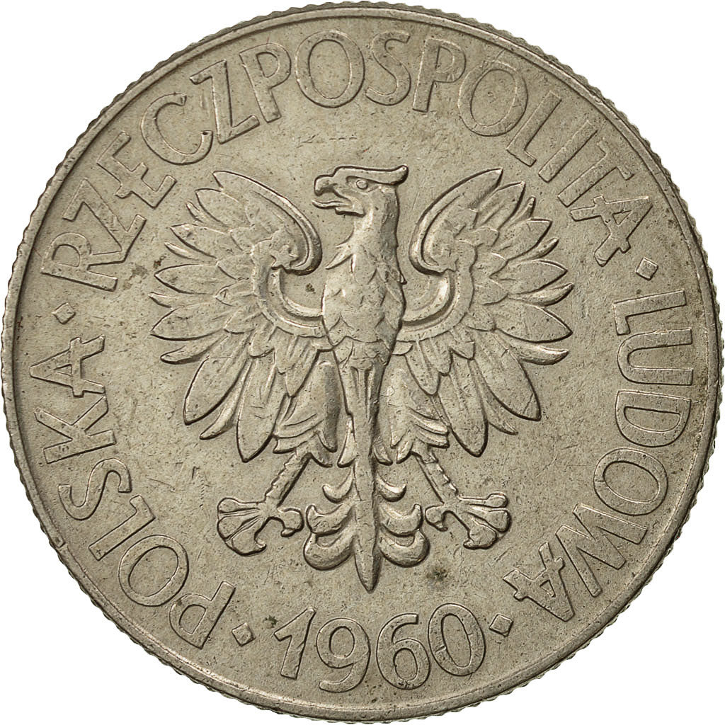 Poland, 10 Zlotych, 1960, Warsaw, AU(50-53), Copper-nickel, KM:50