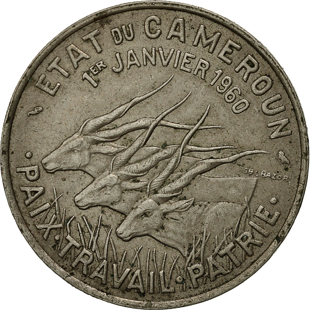Camerun, 50 Francs, 1960, Paris, BB, Rame-nichel, KM:13
