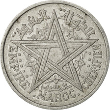 Morocco, Mohammed V, 2 Francs, 1951, Paris, AU(50-53), Aluminum, KM:47