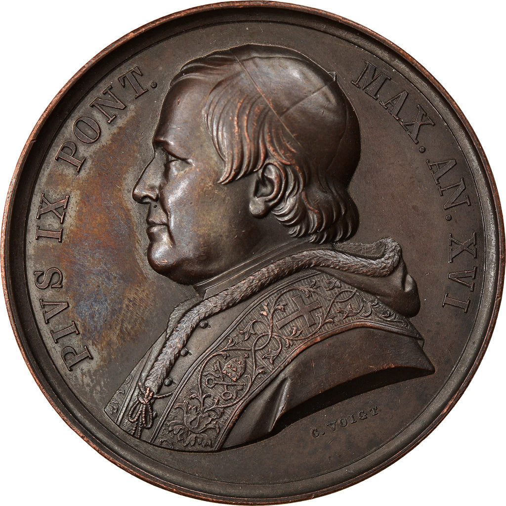Vatican, Medal, Pie IX, Lutte contre les Ennemis du Pape, 1861, Voigt