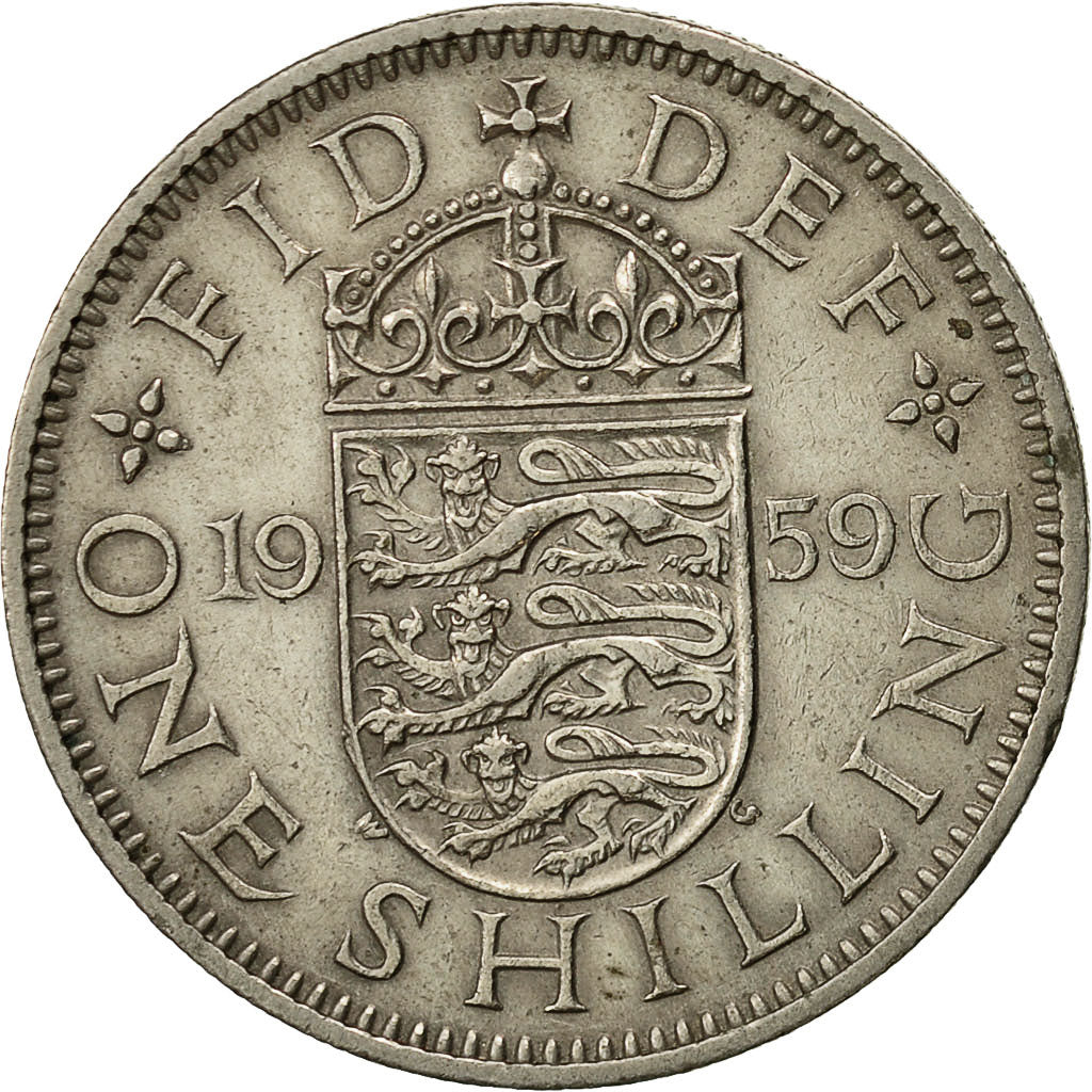 Grande-Bretagne, Elizabeth II, Shilling, 1959, TTB, Copper-nickel, KM:904