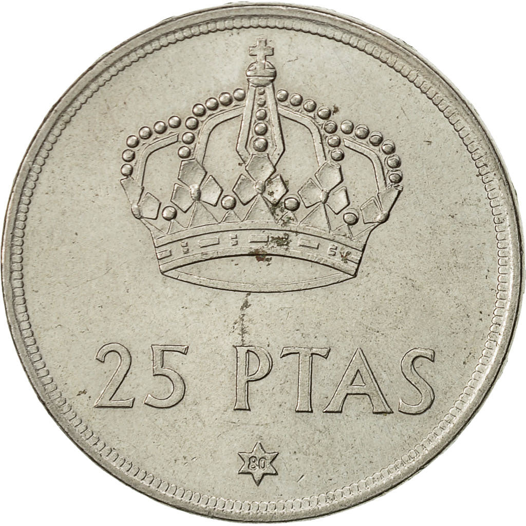 Espagne, Juan Carlos I, 25 Pesetas, 1980, TTB+, Copper-nickel, KM:808