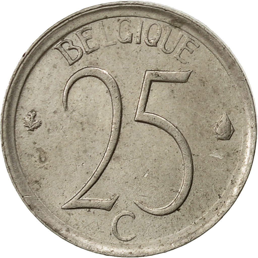 Belgio, 25 Centimes, 1964, Brussels, BB, Rame-nichel, KM:153.1
