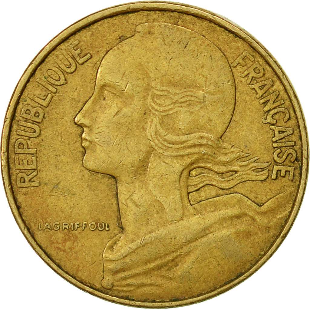 Francia, Marianne, 10 Centimes, 1974, Paris, BB, Alluminio-bronzo, KM:929