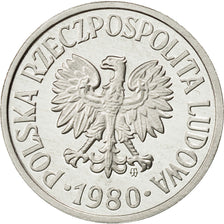 Polonia, 10 Groszy, 1980, Warsaw, FDC, Aluminio, KM:AA47