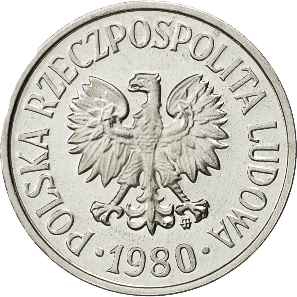 Polen, 20 Groszy, 1980, Warsaw, STGL, Aluminium, KM:A47