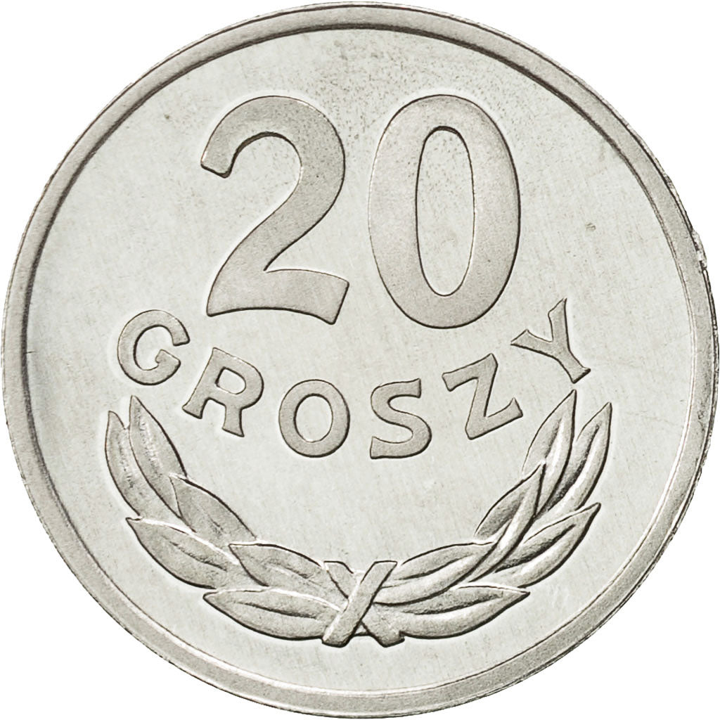 Polen, 20 Groszy, 1980, Warsaw, STGL, Aluminium, KM:A47