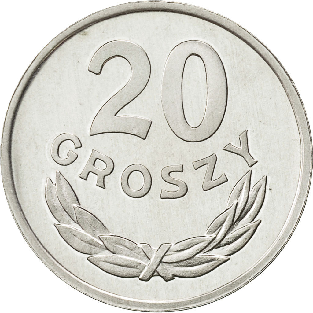 Polonia, 20 Groszy, 1980, Warsaw, FDC, Alluminio, KM:A47