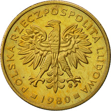Poland, 2 Zlote, 1980, Warsaw, MS(60-62), Brass, KM:80.1