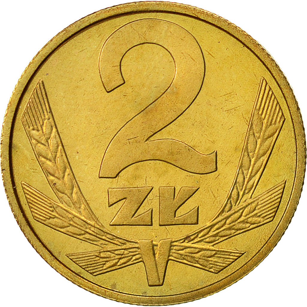 Poland, 2 Zlote, 1980, Warsaw, MS(60-62), Brass, KM:80.1