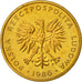 Poland, 5 Zlotych, 1986, Warsaw, MS(60-62), Brass, KM:81.2