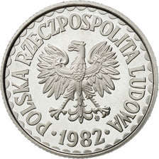 Poland, Zloty, 1982, Warsaw, MS(65-70), Aluminum, KM:49.1