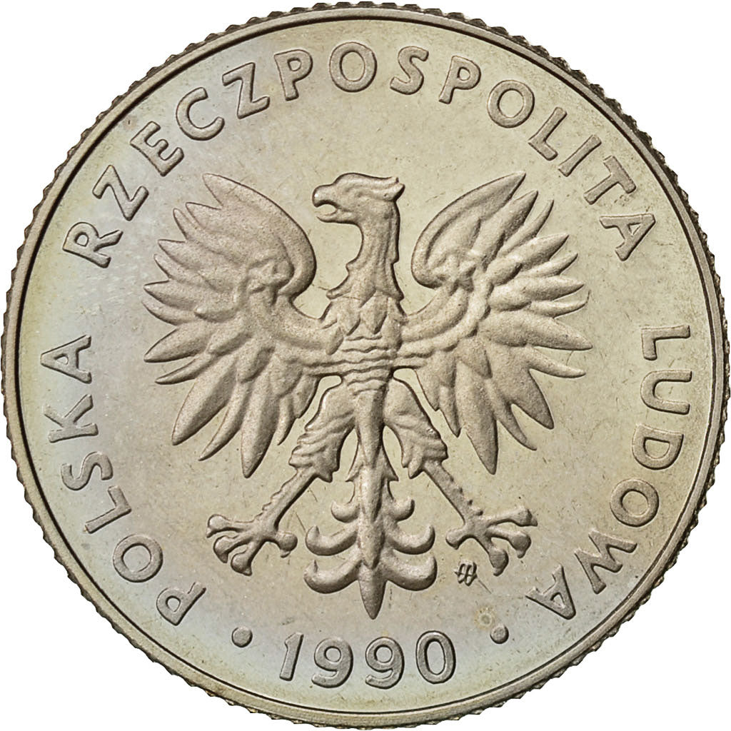 Polonia, 20 Zlotych, 1990, Warsaw, SPL, Rame-nichel, KM:153.2