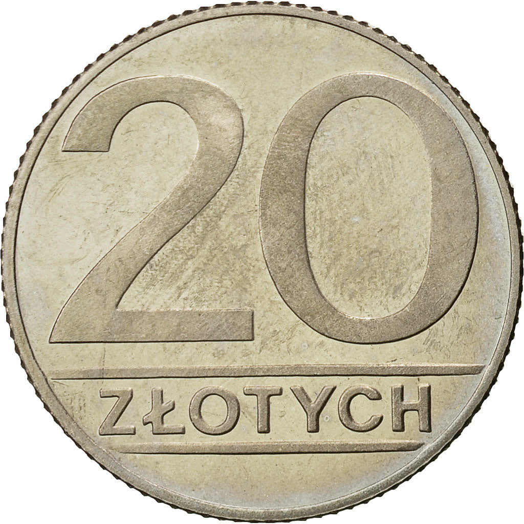 Polonia, 20 Zlotych, 1990, Warsaw, SPL, Rame-nichel, KM:153.2