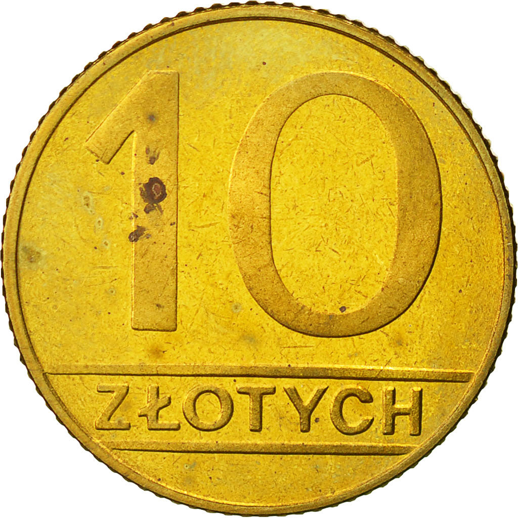Polen, 10 Zlotych, 1990, Warsaw, VZ+, Messing, KM:152.2