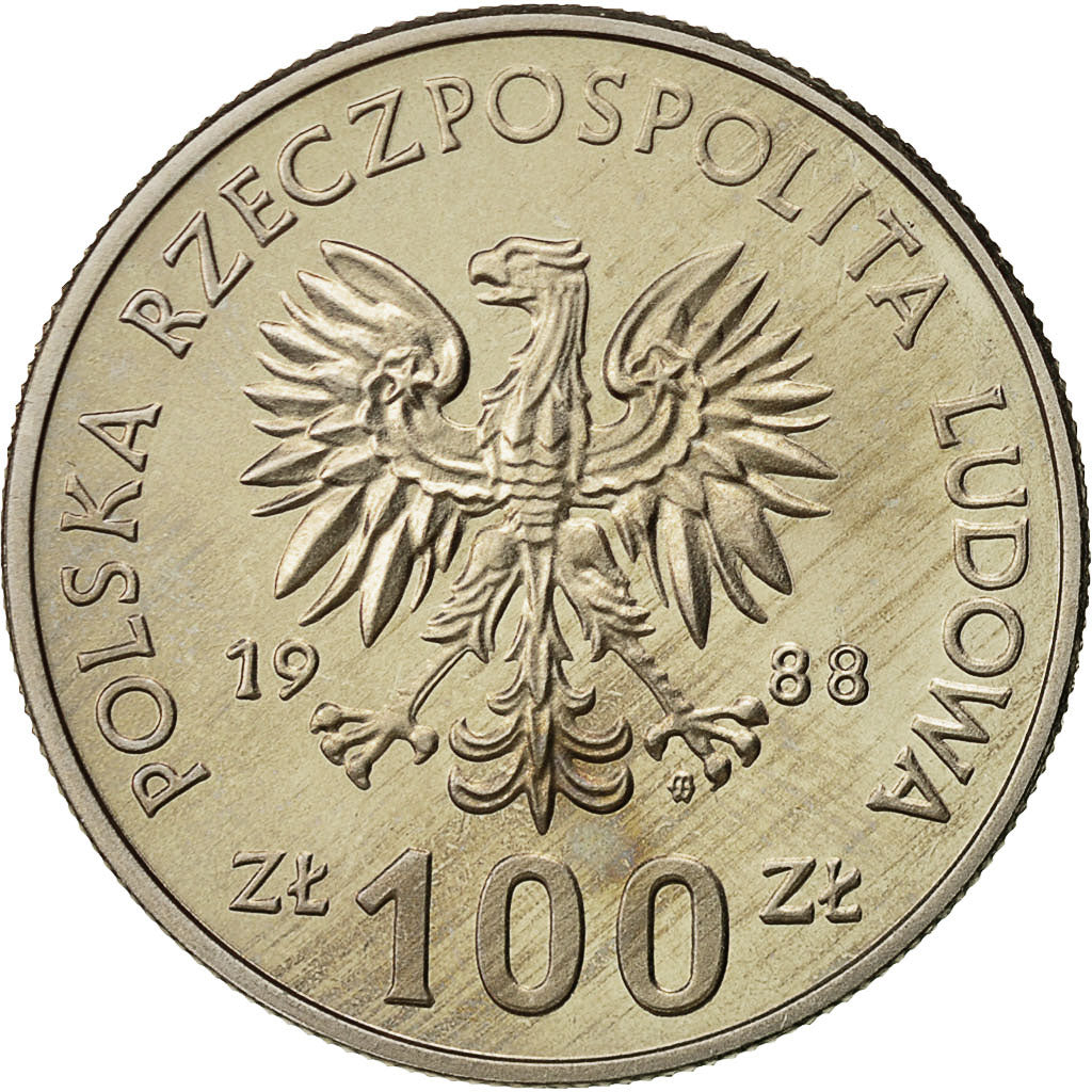 Polen, 100 Zlotych, 1988, Warsaw, STGL, Copper-nickel, KM:182