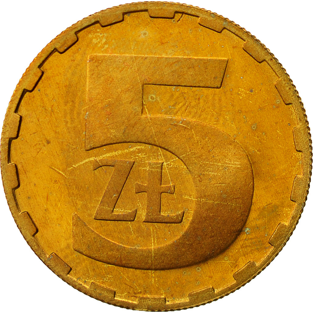 Pologne, 5 Zlotych, 1988, Warsaw, SUP+, Laiton, KM:81.2