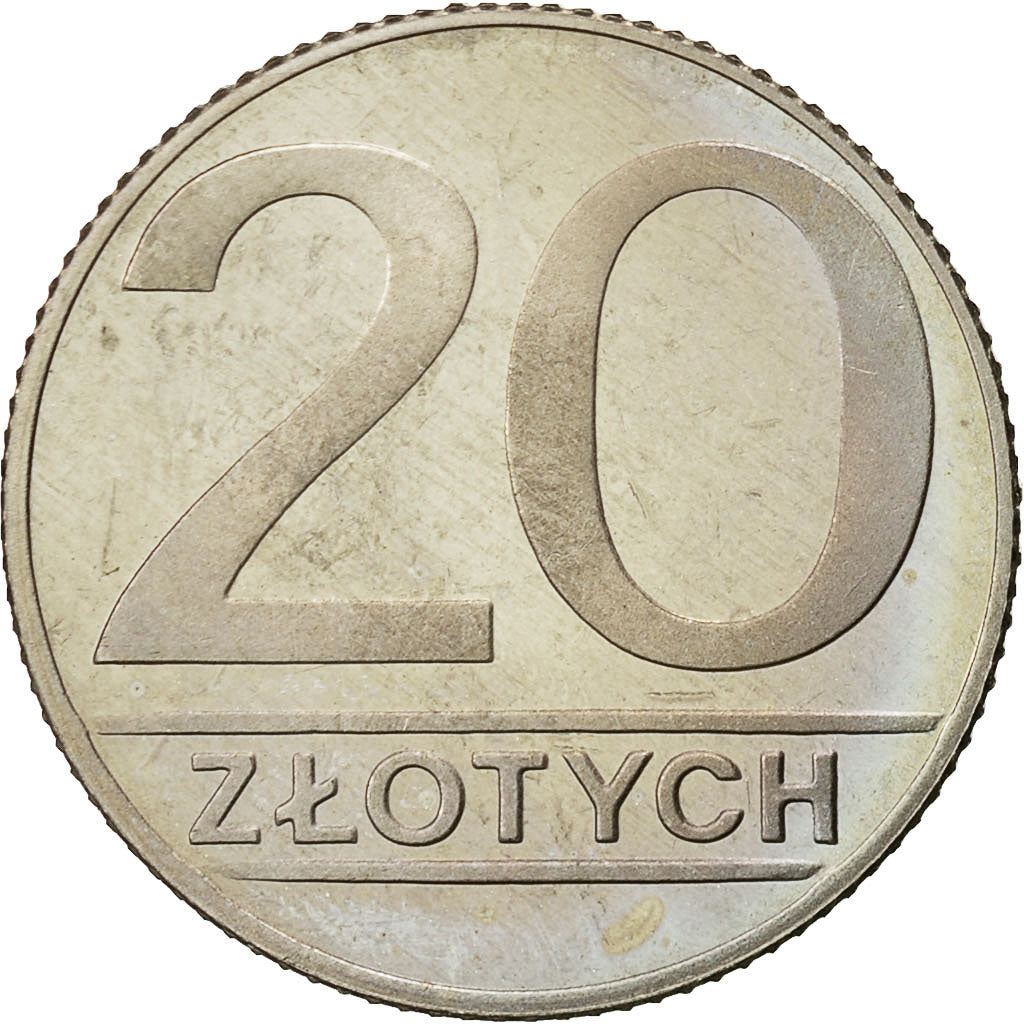 Poland, 20 Zlotych, 1990, Warsaw, MS(65-70), Copper-nickel, KM:153.2