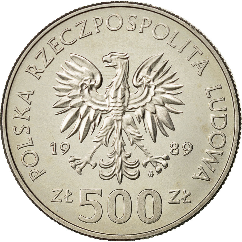 Polen, 500 Zlotych, 1989, Warsaw, STGL, Copper-nickel, KM:194