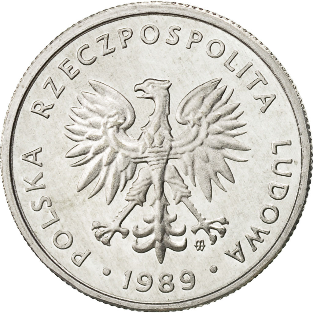 Polen, 5 Zlotych, 1989, Warsaw, STGL, Aluminium, KM:81.3