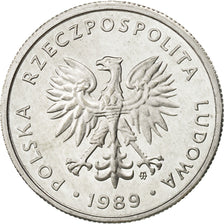 Polen, 5 Zlotych, 1989, Warsaw, STGL, Aluminium, KM:81.3