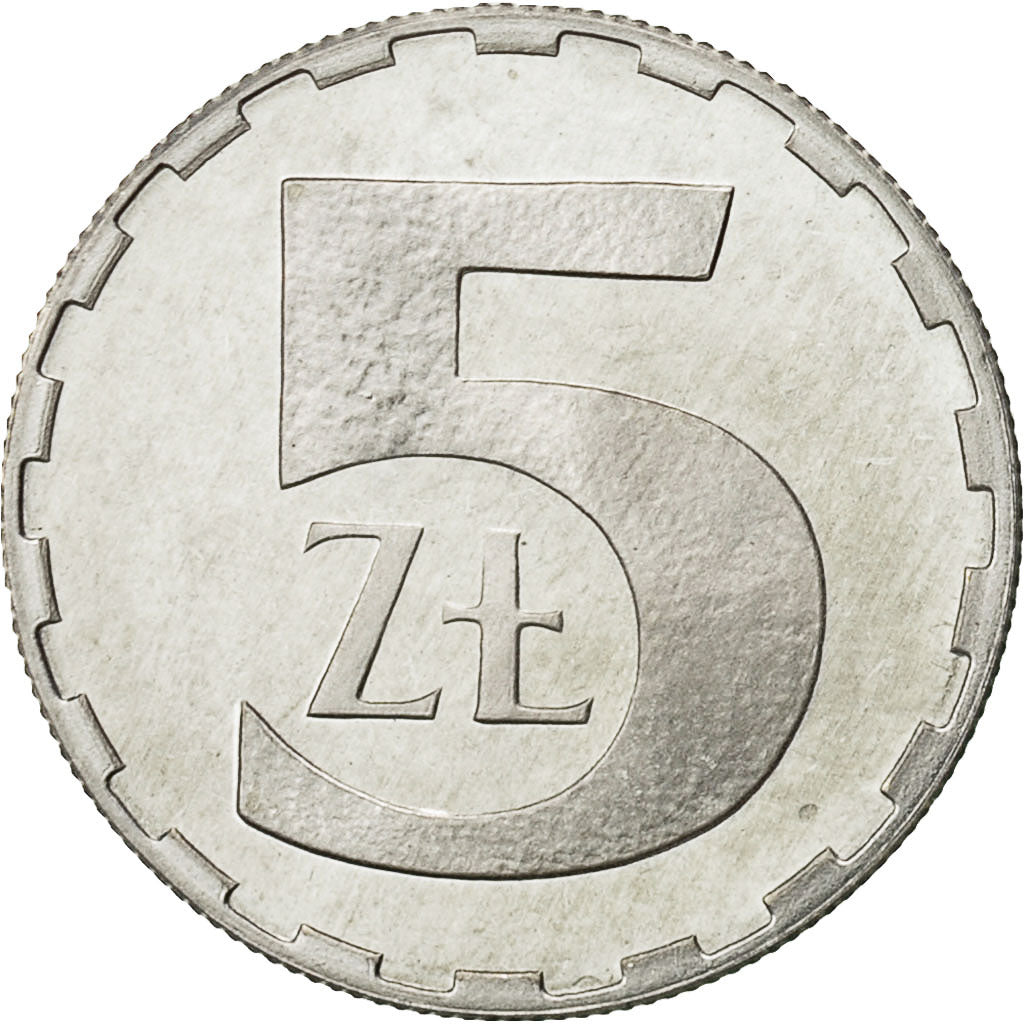 Polen, 5 Zlotych, 1989, Warsaw, STGL, Aluminium, KM:81.3