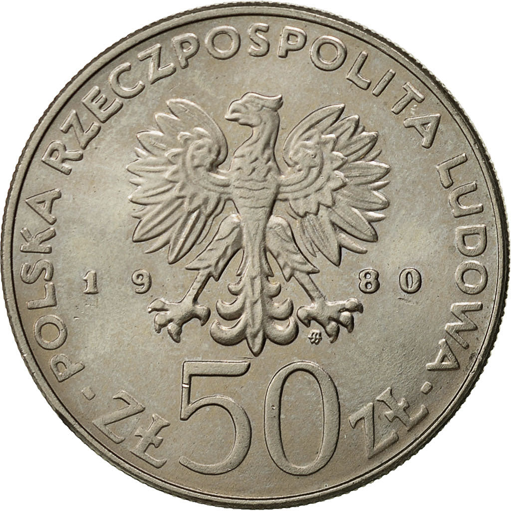 Polonia, 50 Zlotych, 1980, Warsaw, EBC+, Cobre - níquel, KM:114