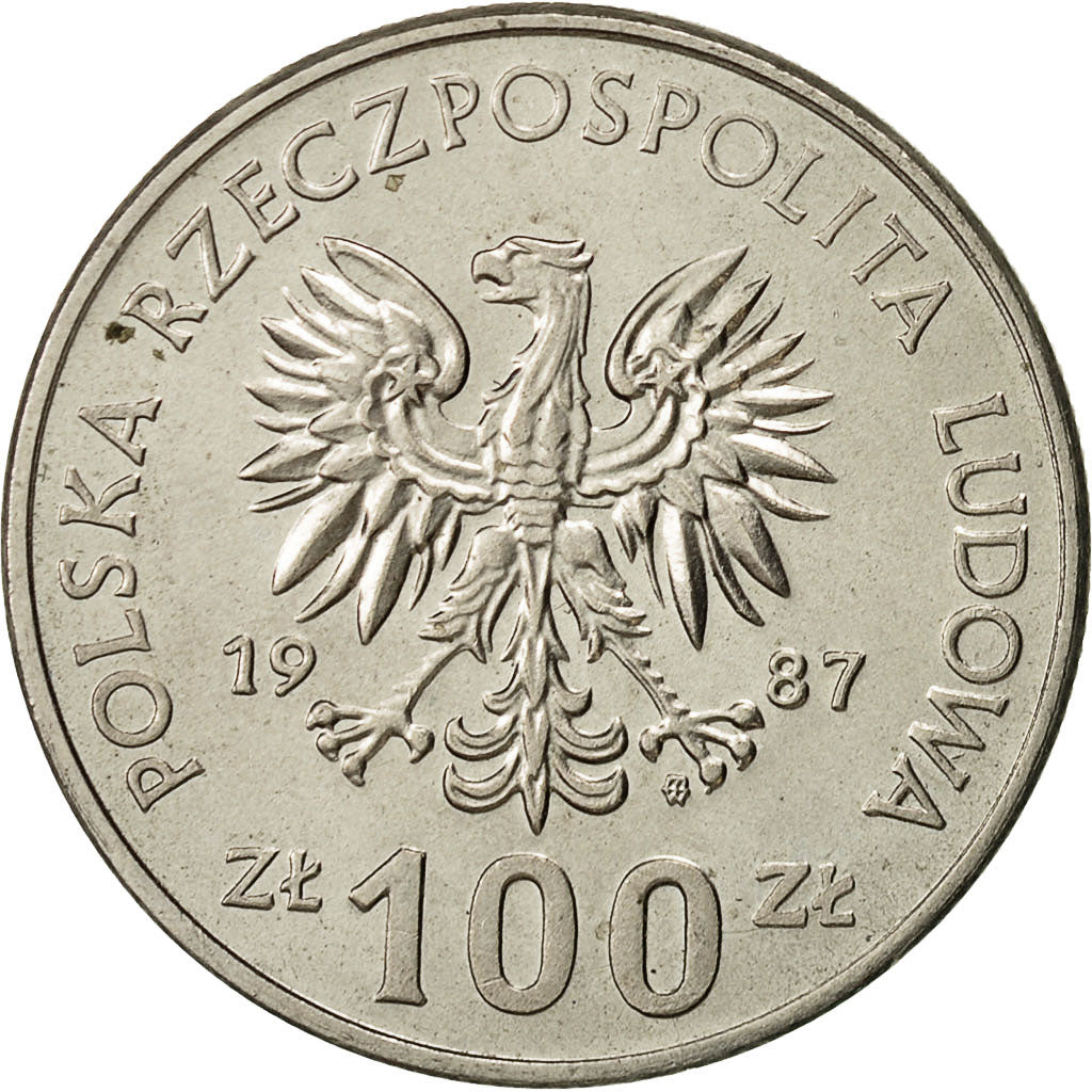 Polonia, 100 Zlotych, 1987, Warsaw, SPL, Rame-nichel, KM:167